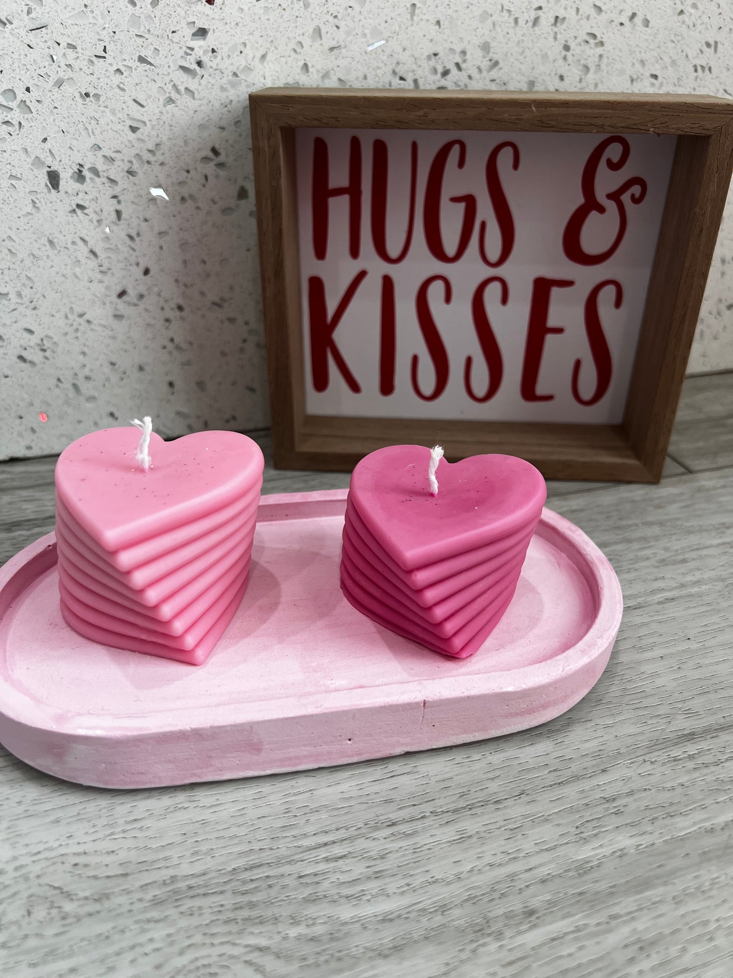 Heart Candle and tray