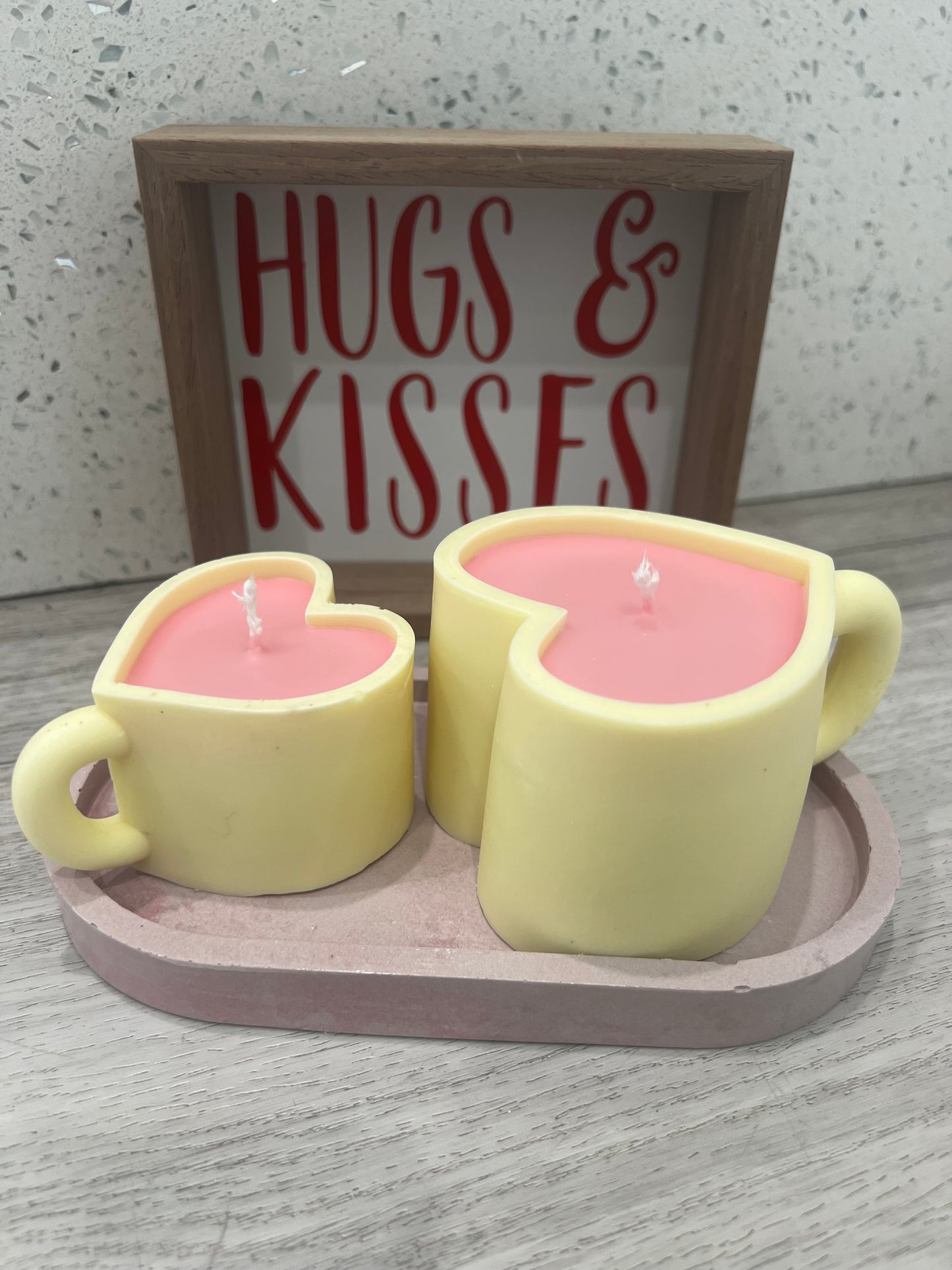 Tea Heart Candle with Tray