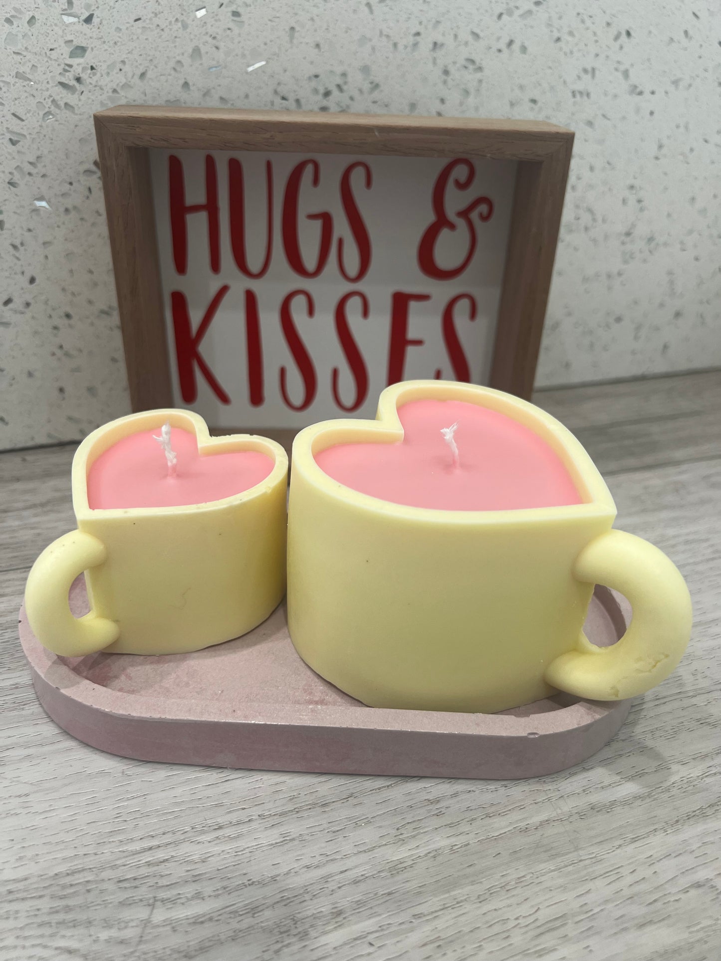 Tea Heart Candle with Tray