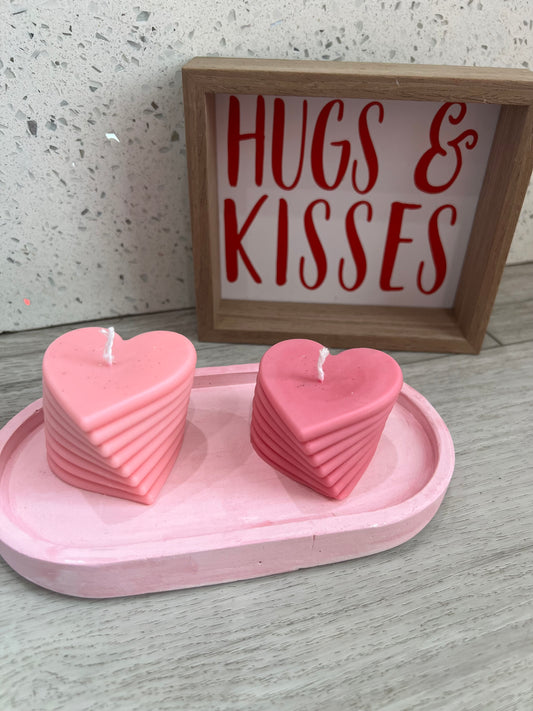 Heart Candle and tray